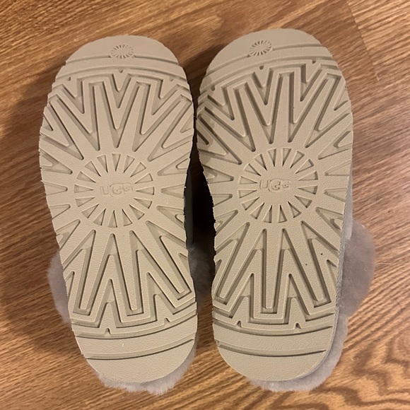 UGG Light Grey Shearling Mule Slippers - Picture 3 of 5